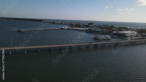 Wallpaper Mural Aerial view of bridge by marina in Florida Torontodigital.ca