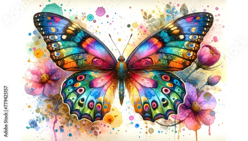 Watercolor Painting of Perrhybris Pamela Butterfly
