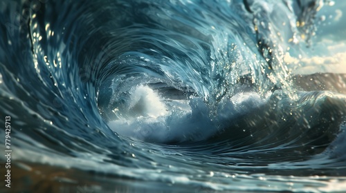 The moment a wave curls over, creating a tunnel of water © Color Crafts