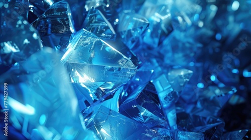 Close-up of sparkling blue gemstones. © Julia Jones