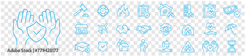 insurance assurance set icons. 