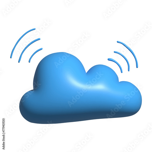 Cloud Wifi Icon. 3d Cloud Icon. Created For Mobile, Web, Decor, Print Products, Application. Perfect for web design, banner and presentation. Vector illustration.