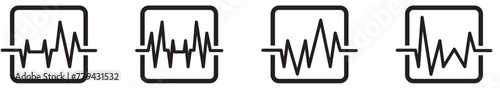 Heartbeat icon. Heart beat pulse flat icon for medical line art.