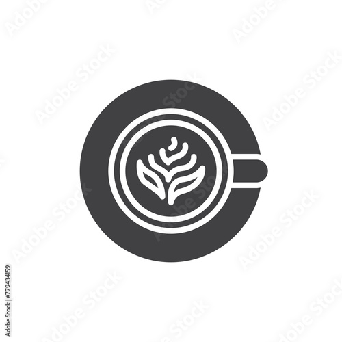 Coffee cup with art foam vector icon