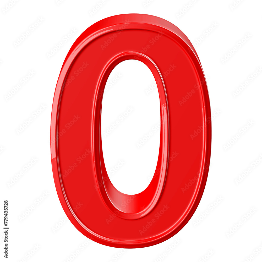3d red number 0 3d red number 0