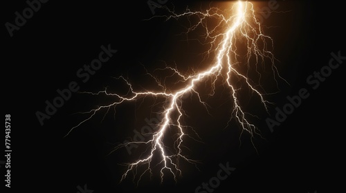 Lightning on black background. Thunderbolt. Lighting effect © KRIS