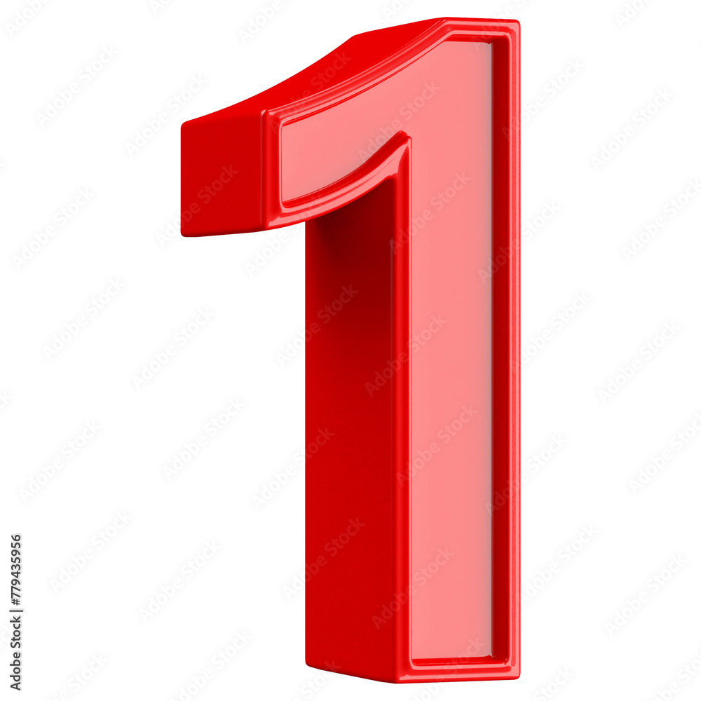 3d red number 1 3d red number 1