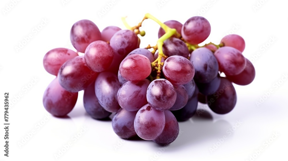 Bunch of grapes on white background. Clipping path included.