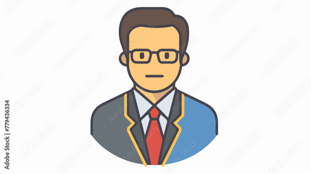 Manager vector flat color line icon flat vector isolated