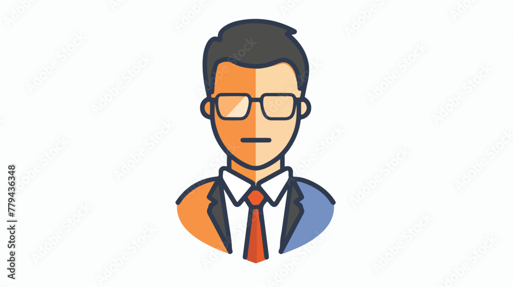 Manager vector flat color line icon flat vector isolated
