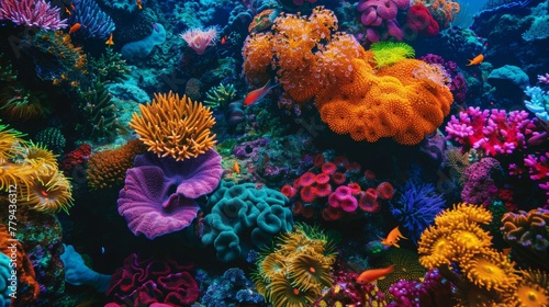 The vibrant colors of a coral reef AI generated illustration © Olive Studio