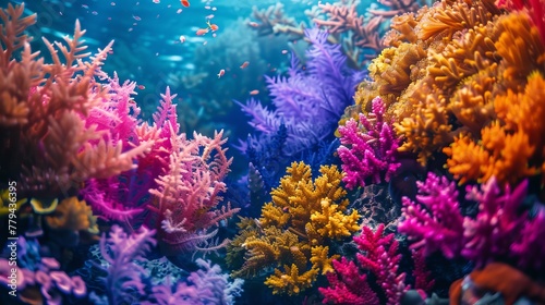 The vibrant colors of a coral reef  AI generated illustration © Olive Studio