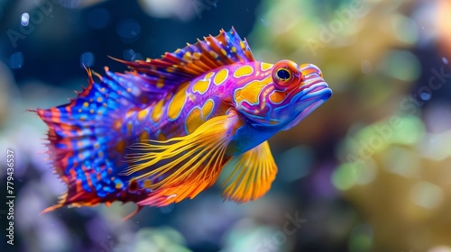 The vibrant colors of a tropical fish  AI generated illustration