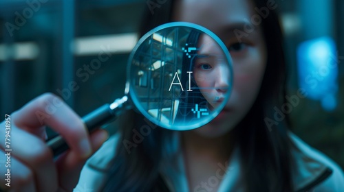 AI-powered image recognition technology, illustrating the creation of deep fake images and the manipulation of visual content using advanced artificial intelligence algorithms. photo
