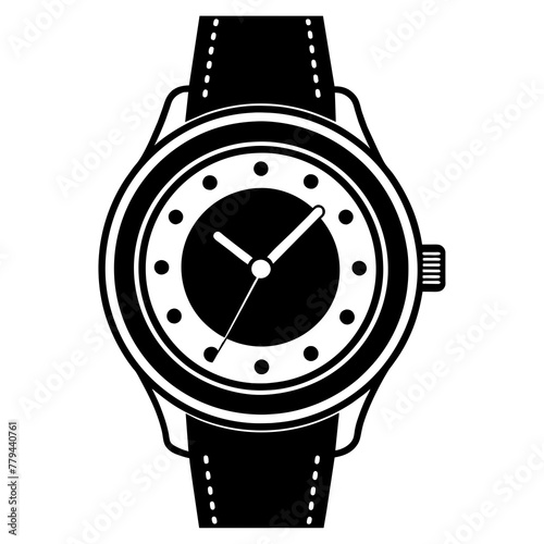 wrist watch, black Table clock silhouette vector illustration,icon,svg,watch characters,Holiday t shirt,Hand drawn trendy Vector illustration,watch on black background