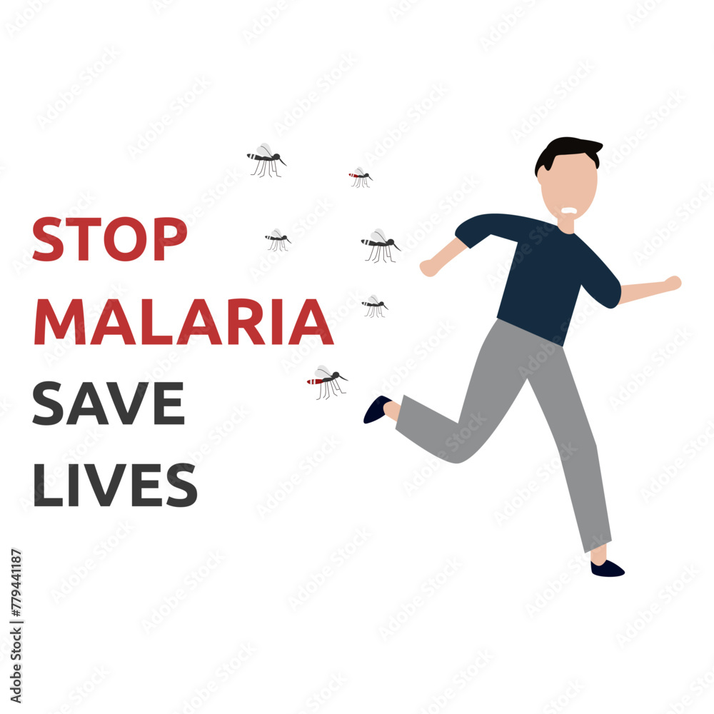 World Malaria Day Vector Illustration. Suitable for greeting card, poster and banner. Malaria and dengue vector design to raise awareness. flat style design Malaria day poster. World Malaria Day Vector Illustration. Suitable for greeting card, poster and banner. Malaria and dengue vector design to raise awareness. flat style design Malaria day poster.