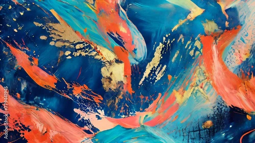 A myriad of abstract brushstrokes strike an exquisite balance between chaos and harmony.  photo