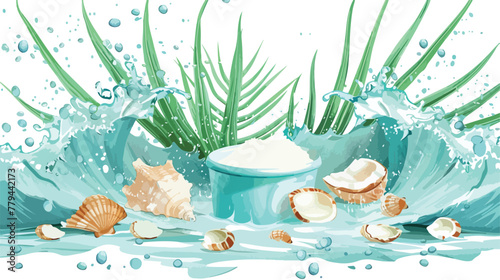 Scrub Body Therapy Cosmetic Promo Banner Vector. Scrub