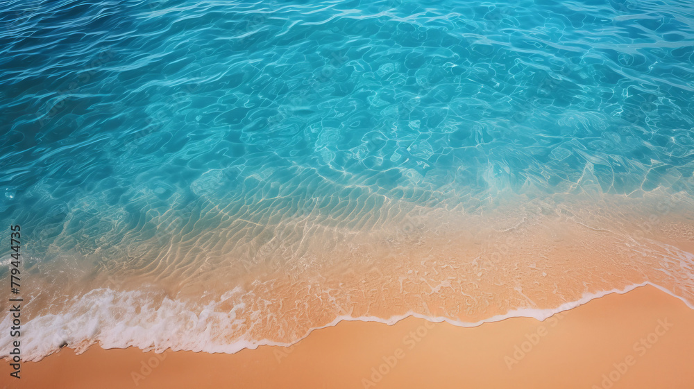 Tranquil beach with azure waters welcoming peace, AI Generative.