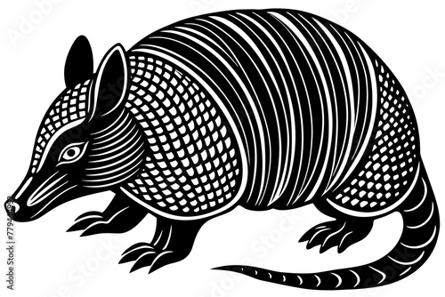 armadillo silhouette vector illustration photo