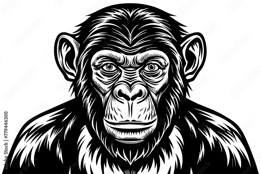 chimpanzee silhouette vector illustration