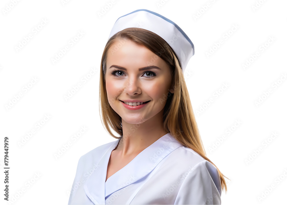 portrait of successful cheerful female doctor over on white portrait of successful cheerful female doctor over on white