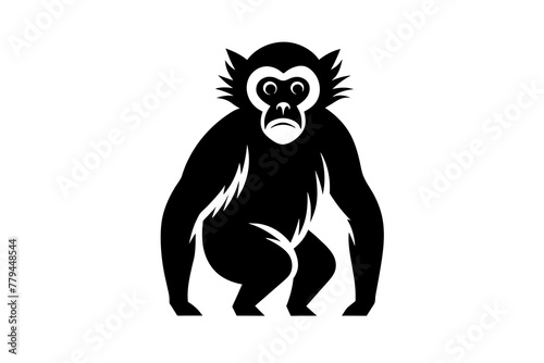 gibbon silhouette vector illustration