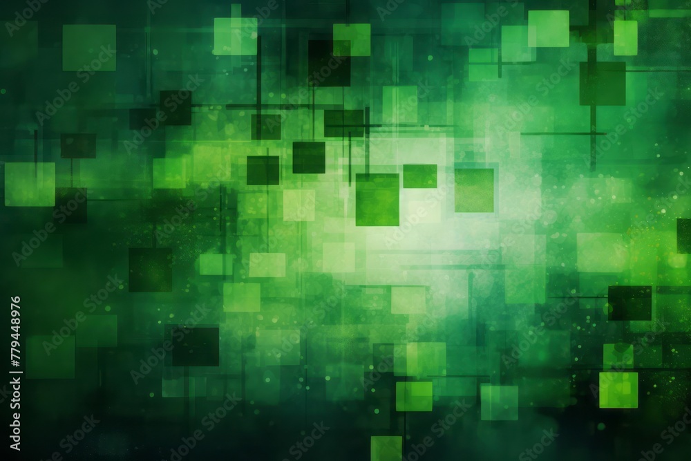 Abstract green background with small squares