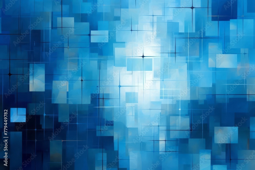 Abstract blue background with small squares