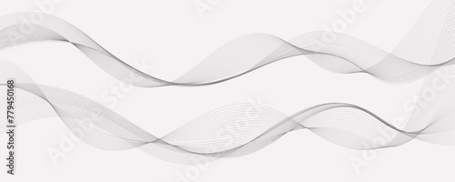 Abstract vector background with grey wavy lines 