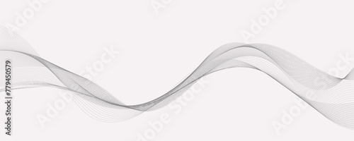Abstract vector background with grey wavy lines
