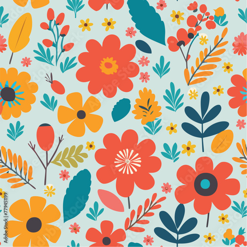 seamless pattern with flowers