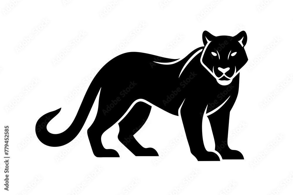 mountain lion silhouette vector illustration