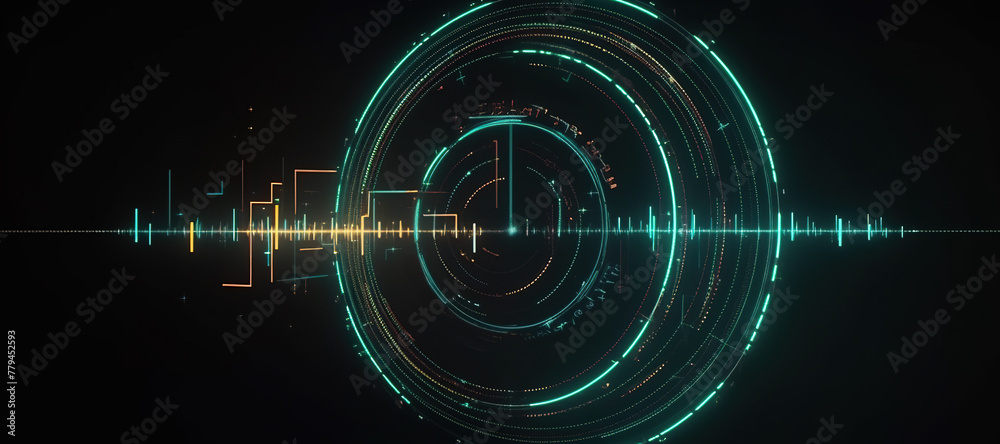 Obraz premium glowing circle line, geometric, light 76