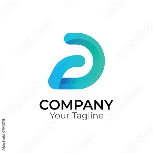 Free Download D abstract typography 3d colourful letter logo design template - GFXLoad