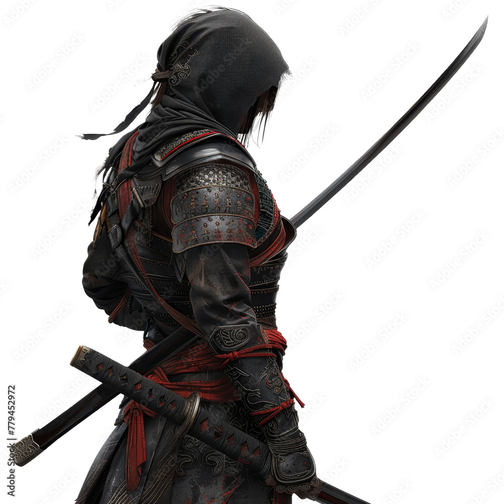 Stealthy Ninja Warrior in Traditional Attire Stealthy Ninja Warrior in Traditional Attire
