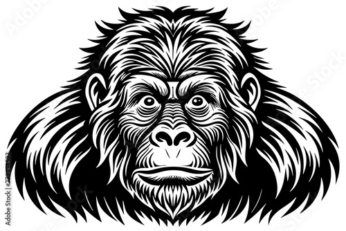 orangutan silhouette vector illustration © CreativeDesigns