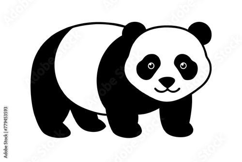 panda silhouette vector illustration