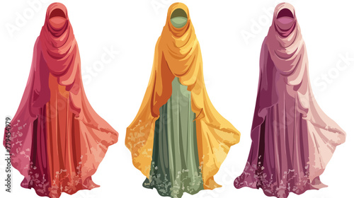 Illustration of dress for muslimah Muslim woman