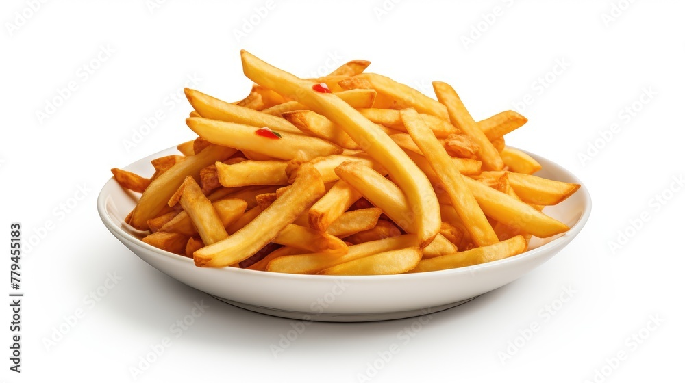 french fries on white background french fries on white background