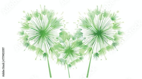 Fototapeta Naklejka Na Ścianę i Meble -  Image of green fireworks flat vector isolated on white