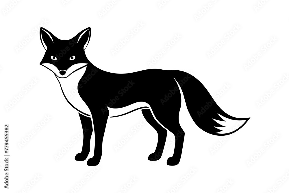 fox silhouette vector illustration