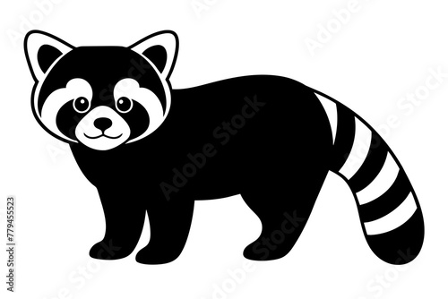 red panda silhouette vector illustration