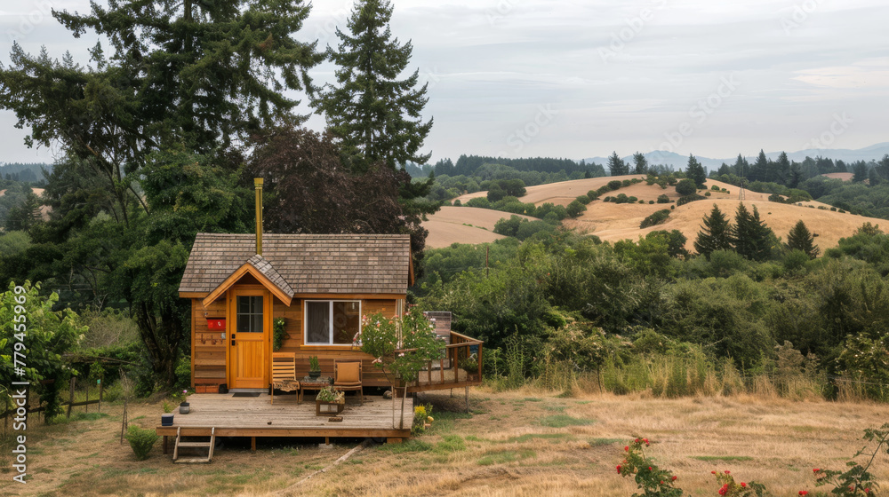 Charming tiny house nestled in a scenic rural landscape, surrounded by trees and rolling hills, clever design and compact living spaces of tiny houses functional and cozy homes for minimalist living Charming tiny house nestled in a scenic rural landscape, surrounded by trees and rolling hills, clever design and compact living spaces of tiny houses functional and cozy homes for minimalist living