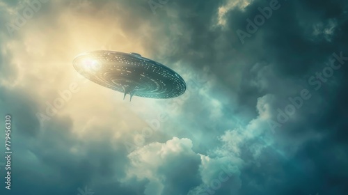 A magical flying object soaring through the sky AI generated illustration