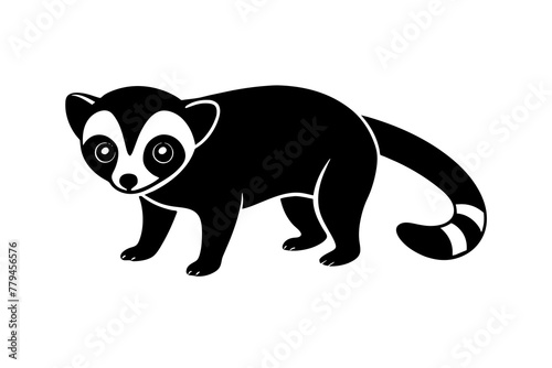 slow loriska silhouette vector illustration