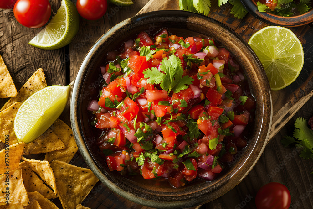 Mexican tomato salsa with nachos Mexican tomato salsa with nachos