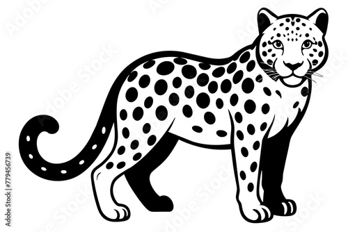 snow leopard silhouette vector illustration 