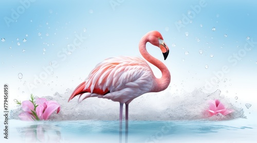 flamingo in water © faiz
