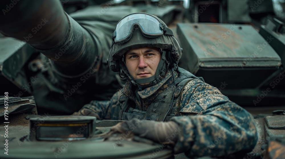 portrait of Russian tank driver
